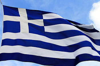 flag, greece, blue, symbol, nation, country, europe, athens, sky, flies, develops