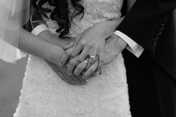 marriage, wedding rings, wedding, couple, holding hands, love, romantic, wedding dress, suit, man, woman