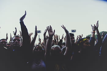 people, men women, crowd, hands, praise, worship