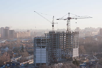 architecture, ufa, block, build, building, cement, concrete, construction, crane, industry, project