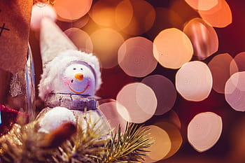 sněhulák dekorace, vánoční bokeh, bokeh, Vánoce, vánoční dekorace, vánoční osvětlení, Vánoční čas, vánoční strom, prosinec, dekorace, prázdniny