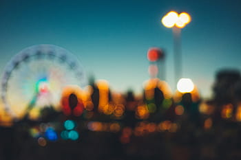 amusement park, fair, rides, fun, blurry, entertainment