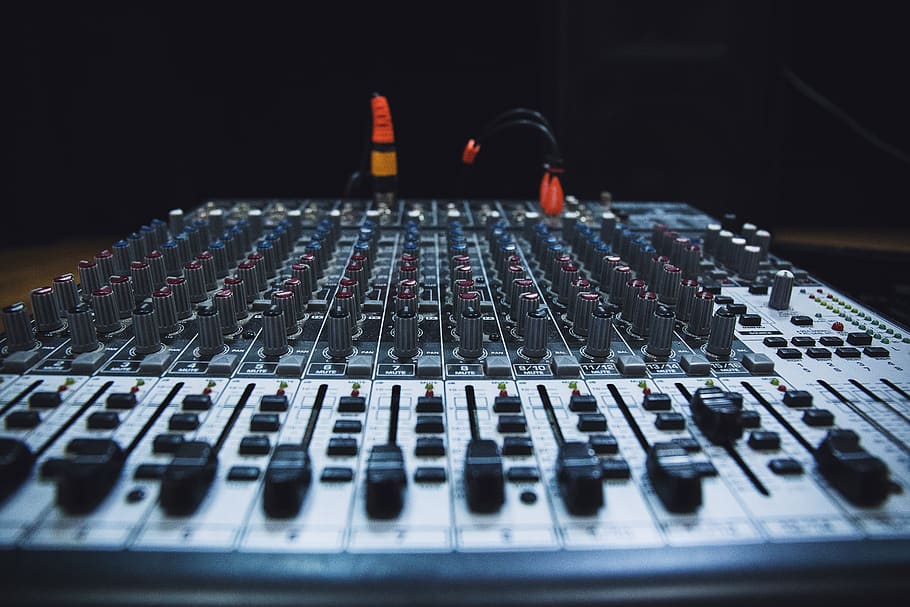 technology, music, sound, audio, mixing panel, studio, equalizer, sound mixer, slide controls, fader, cross fader