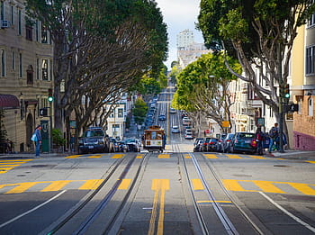 san francisco, cable cars, road, train