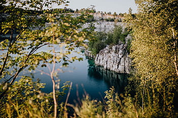 embalse de zakrzówek, antiguo, cantera de piedra caliza, inundado, agua, lago, naturaleza, Polonia, Europa, paisaje acuático, rocas