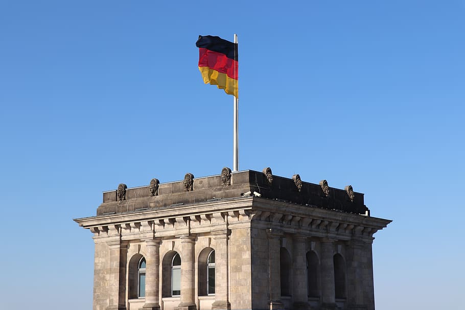 bundestag, reichstag, Berlín, vlajka, německá vlajka, hlavní město, budova