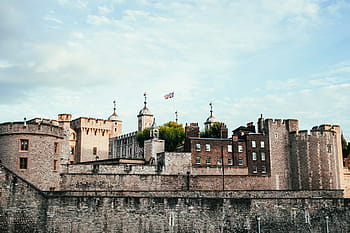 union, jack, fluttering, british castle, day, Architecture, British, Castle, Cloudy, Cross, Emblem