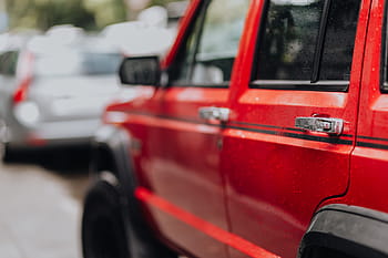 tua, merah, jeep cherokee, mobil, perjalanan, roda, di luar rumah, petualangan, jeep, pemandu sorak, mobil merah