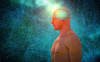 인공의, 지성, -, 개념, 배경, 푸른, 뇌, 영감, 회로, 컴퓨터, 연결