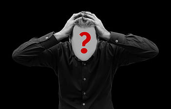 man, face, psychosis, head, hands, headache, burnout, question mark, bipolar, error, manic-depressive