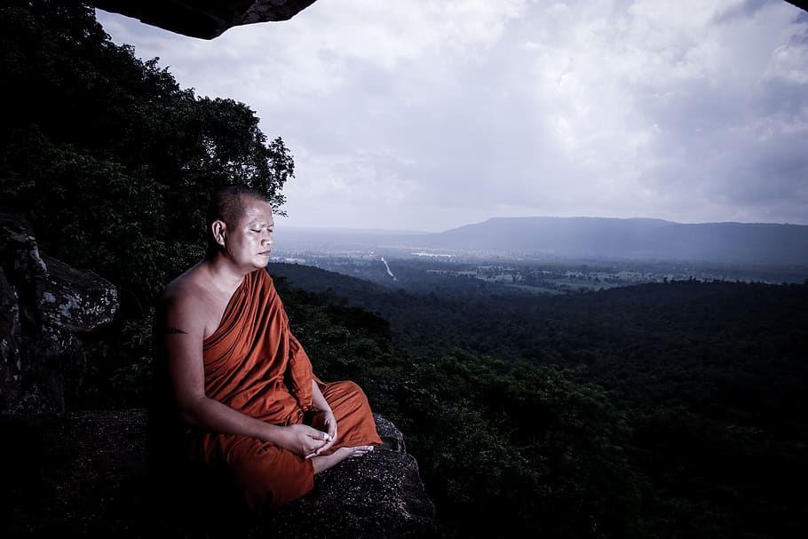 mniši, rozjímání, นั, buddhismus, náboženství, meditace, Buddha, duše, zen, náboženský, socha Buddhy
