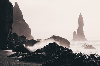iceland rocky landscape, nature, coast, iceland, sea