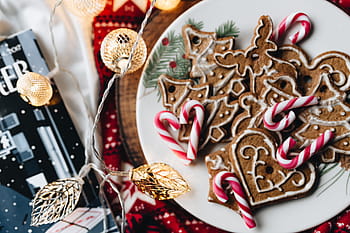 enfeite de natal biscoitos, doce, biscoito, férias, pão de gengibre, sobremesa, natal, festivo, dezembro