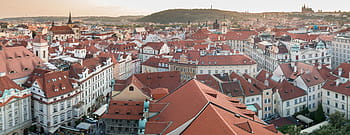 panoráma, město, Praha, Česká republika