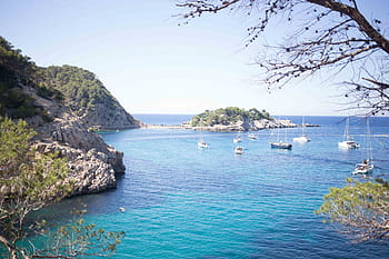 green, hills, marina, beach resorts, bay, blue, coast, coastline, dock, harbor, hill