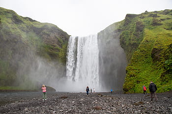 reykjavik, waterfall, iceland, landscape, scandinavia, wet