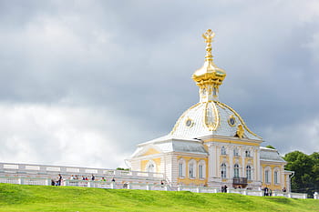 antique, architecture, gold, golden, old, peter, petergof, peterhof, petersburg, petrodvorets, russia
