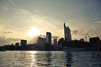panoramic, view, london city, sunset, including, skyscrapers, london eye, Bridge, Capital, Cityscape, Clouds