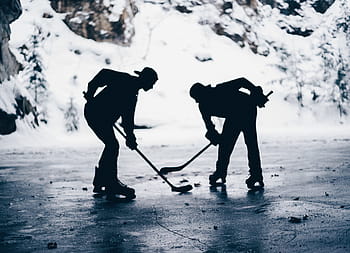 sports, hockey, ice hockey, snow, face off, puck, hockey stick, ice, winter, cold, people