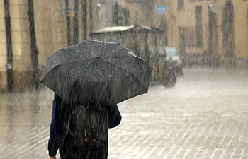 rain, male, umbrella, the downpour, walk in the rain, man, people, wet, street