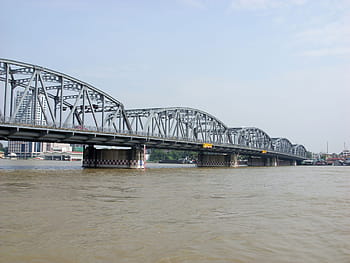 krungthon most, rozpětí, řeka chao phraya, Bangkoku, Thajsko, krungthon, chao phraya, řeka, thai, infrastruktura