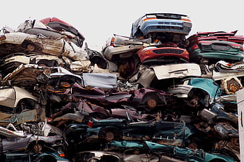 skládka, vozy, yard, haraburdí, starý, kov, recyklace, šrot, odpad, průmysl, automobil