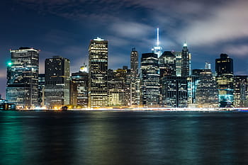 Manhattan de noche, urbana y urbana, América, Nueva York, Estados Unidos