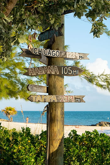 travel, florida, caribbean, usa, key west, holiday, sign, distance, beach, nature, sky