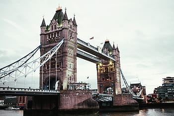 london tower bridge, tramonto, illuminato, luci, architettura, ponte, Britannico, capitale, nuvole, ponte levatoio, Inghilterra