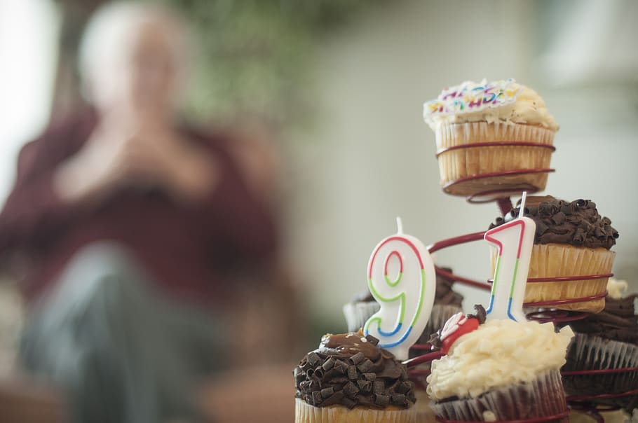 cupcake, birthday cake, 91, happy birthday, dessert, birthday, cupcakes, celebration, 1927