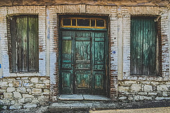 architektura, dveře, vchod, fasáda, Dům, budova, vnější, brána, starý, opuštěný, letitý