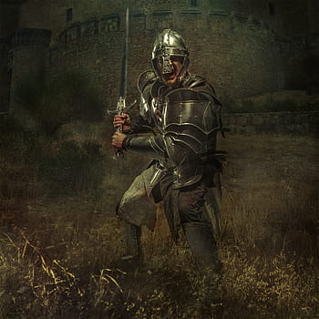 cavaliere, castello, Medioevo, vecchio, opere murarie, fortezza, costruzione, spada, storia, timone, difesa