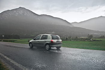 blur view, car, road, rain, mountain, blur, clouds, drive, driving, landscape, tourism