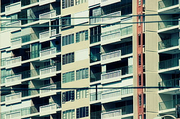 budova, architektura, Okna, balkony, byt, město, městský