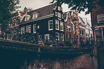 kanál v Amsterdamu, městských a městských, amsterdam, jízdní kolo, Holandsko, Dům, řeka, voda