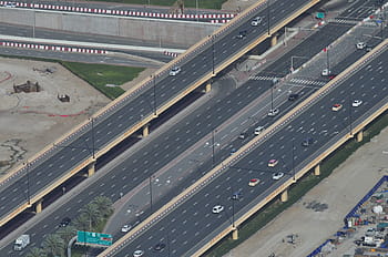 architecture, bridges, skyways, highways, expressways, structures, steel, industrial, traffic, cars, vehicles
