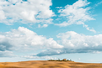 typique, paysage toscan, récolte, val, d'orcia, ’Orcia italie, architecture, des nuages, nuageux, L'Europe , des champs