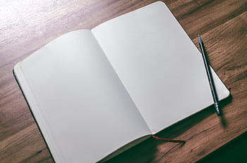 en blanco, cuaderno, lápiz, bolígrafo, escritorio, madera, escribir, libro, bloc de notas, diseño