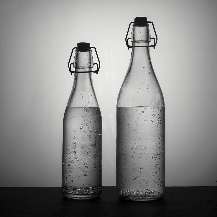 fine art, bottle, black and white, vintage, decoration, studio, glass