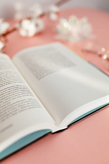 terbuka, buku, pink, latar belakang, membaca, kacamata, belajar, backgound merah muda, feminin