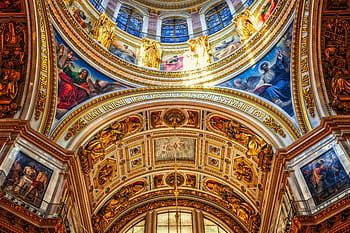 st petersburg, isaac kathedrahle, world heritage, russia, dome, art, ornament, gilded, gold, precious, splendor