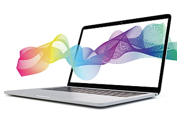 computer, schermo, astratto, colori, arcobaleno, onda, comunicazione, il computer portatile, design, tecnologia, avviare