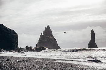 natural, rock pillars, Cloud, Coast, Coastline, Erosion, Island, Landscape, Ocean, Rock, Sand