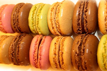 sweets, cookies, -, rows, french, macaroons, assorted, sugar, sugary, fat, assortment