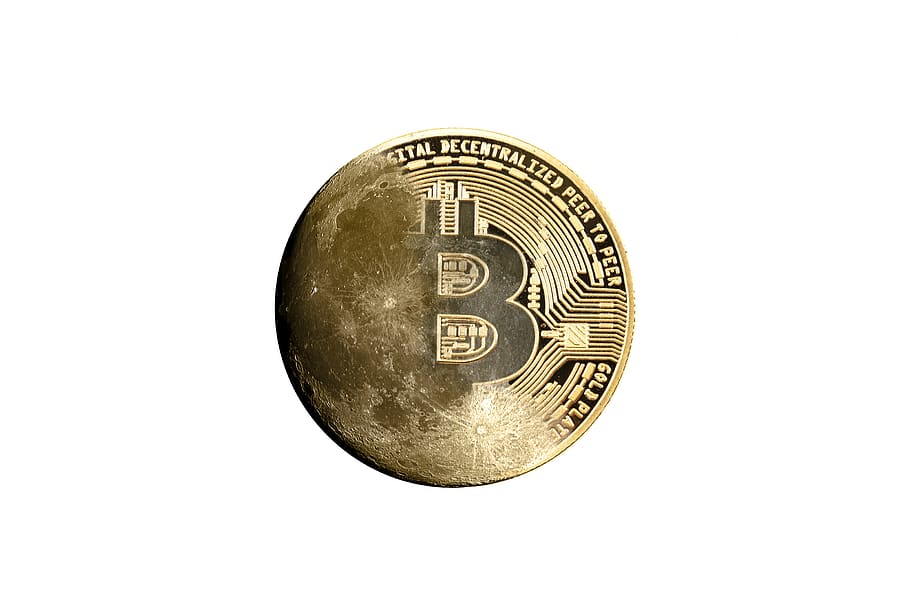 月、 コイン、 ビットコイン、 通貨