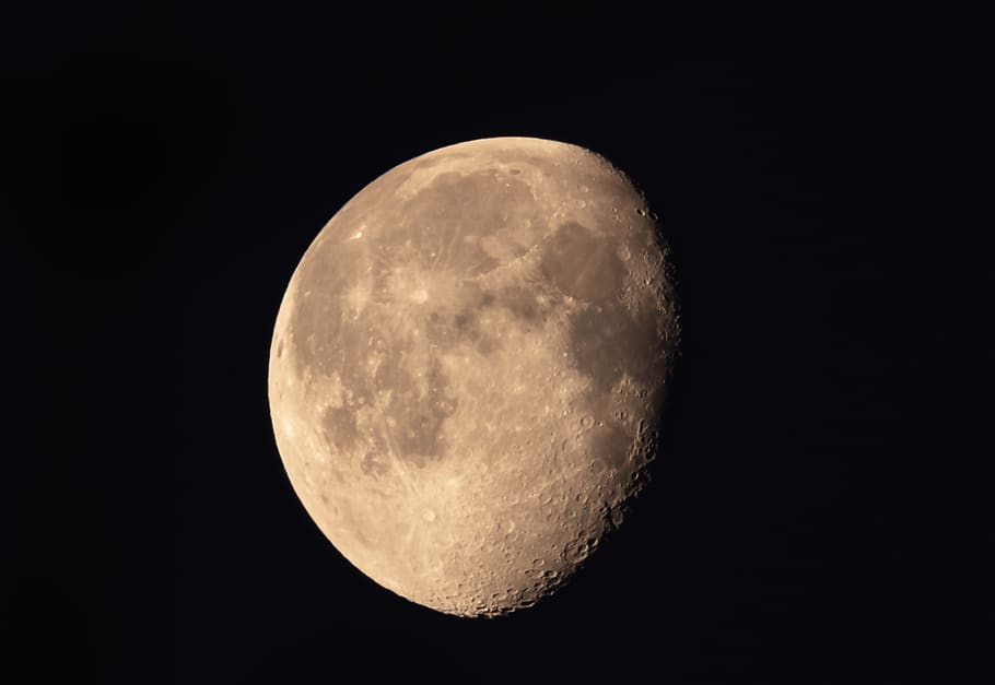 měsíc, hubnutí, svítí, bolest, temný, noc, nebe, silueta, dreiviertel mond, měsíční svit