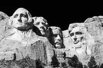 rocks, face, sculpture, formation, trees, travel, adventure, black and white, monochrome