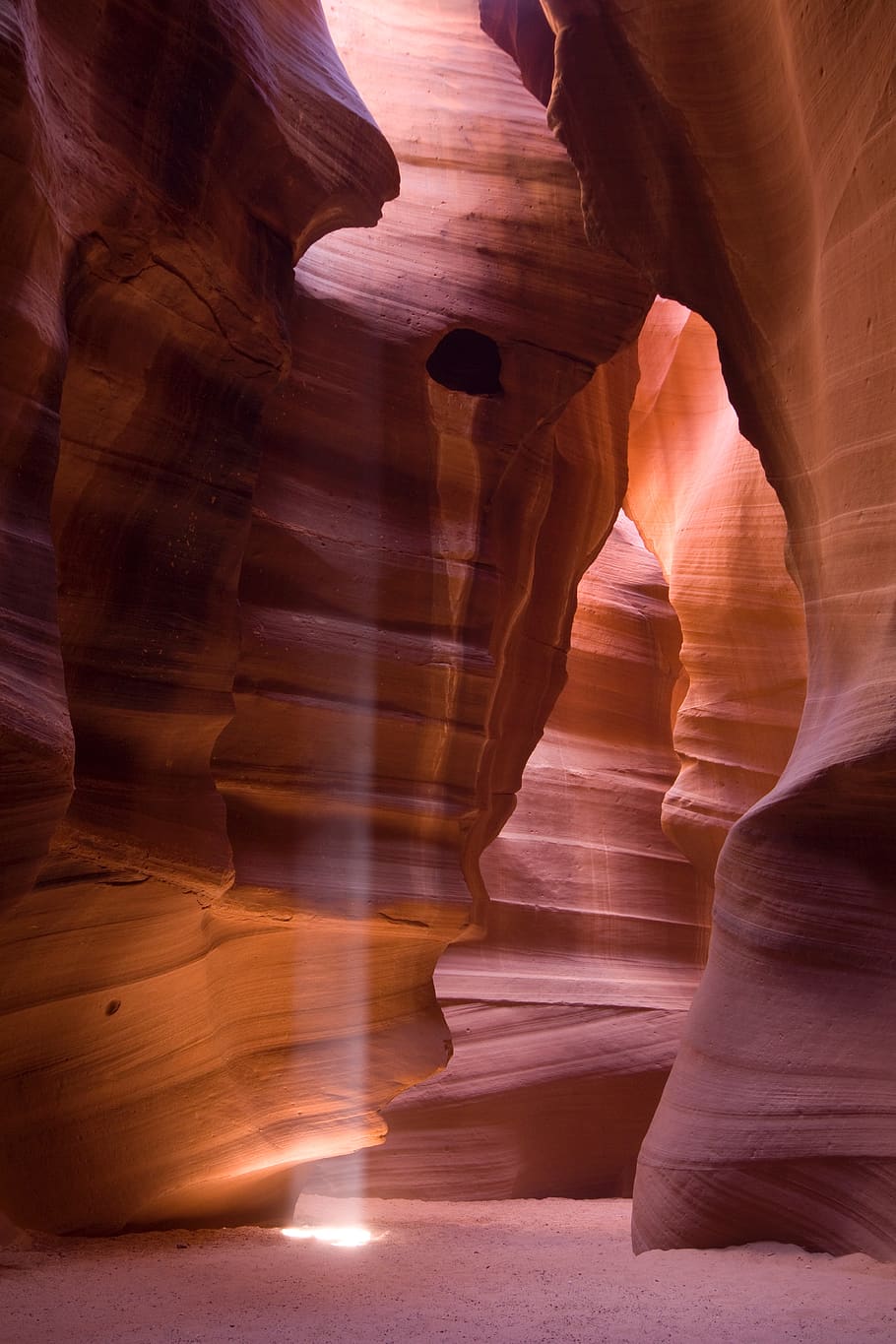 antelope canyon, canyon, sand, carving, erosion, water, glacier, flood, hourglass, time, light
