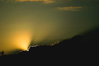 sunset, dusk, sky, clouds, silhouette, shadows