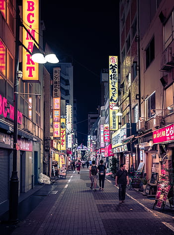 Tokio, neon, noc, ulice, Asie, ueno, město, Japonsko, večer, scéna, architektura